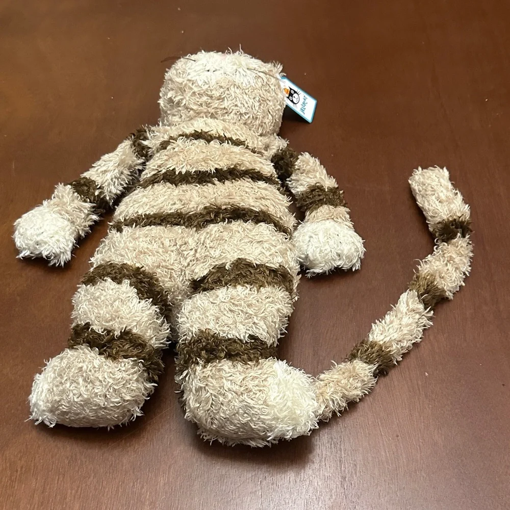NEW Jellycat Medium Bunglie Kitten Cat Plush Cream & Brown Stripe - Picture 5 of 10